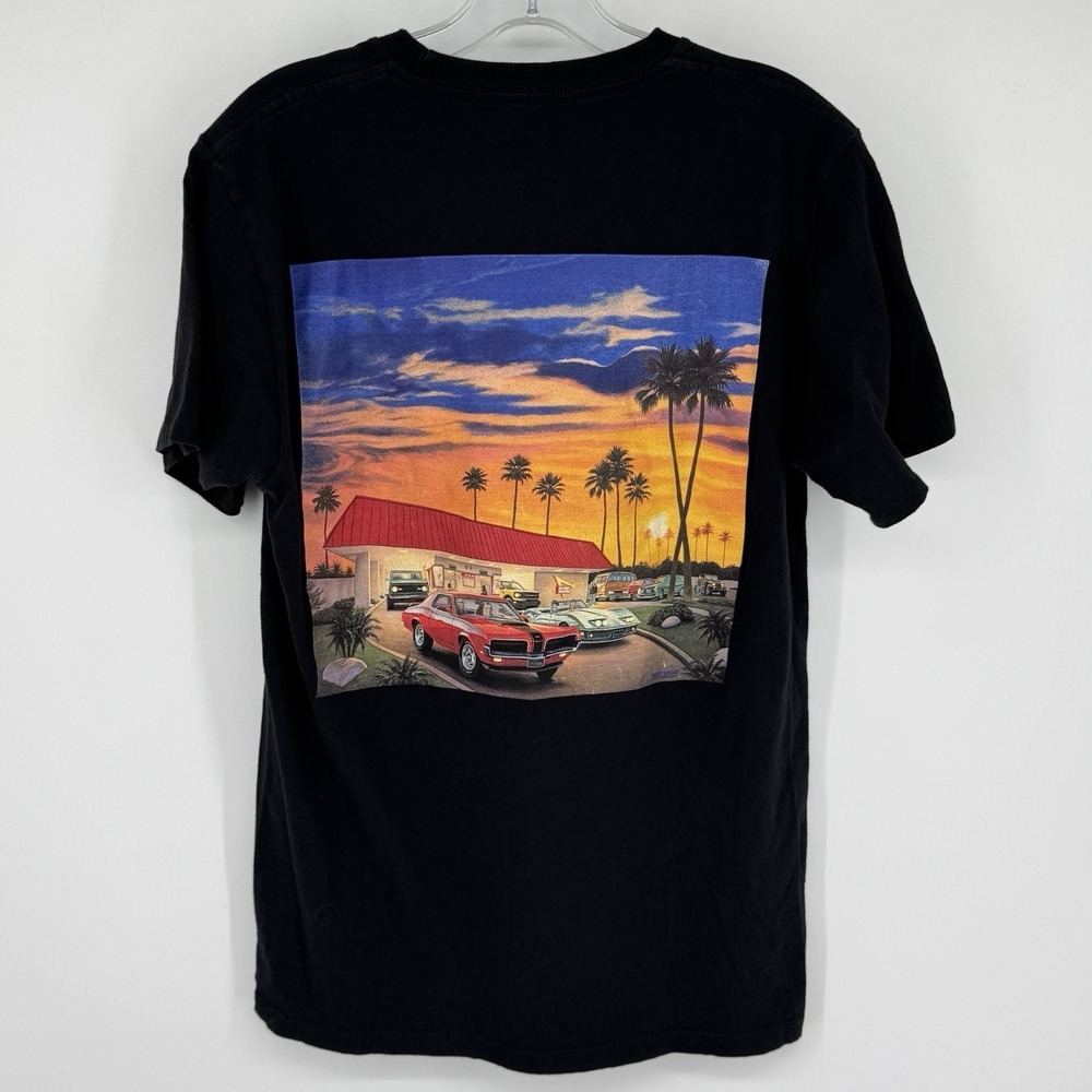 In-N-Out Burger Arizona Graphic‎ T-Shirt Men's Medium Black Classic Cars USA Y2K